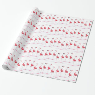 Pink Flamingos Watercolor   Wrapping Paper