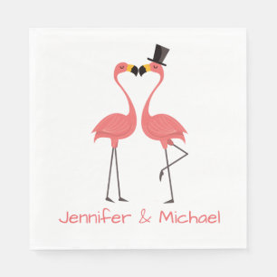 Pink Flamingos Wedding Bridal Shower Tropical Luau Napkin