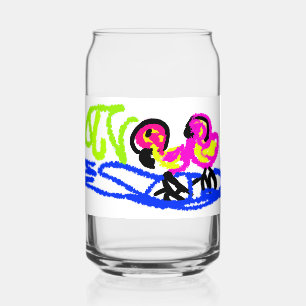 Pink flamingos wedding summer fun coffee can glass