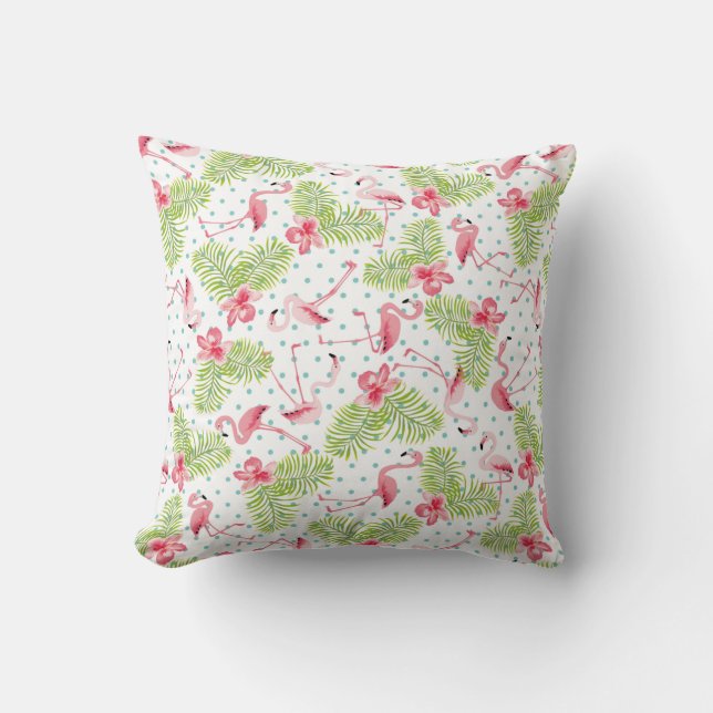 Pink Flaningo Throw Pillow (Front)