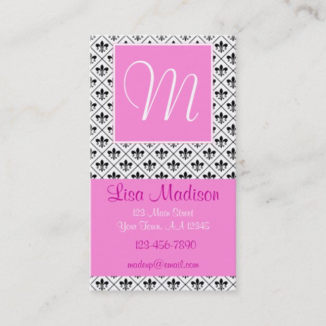Pink Fleur Business Card (Front)