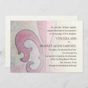 Pink Fleur de Lis Invitation