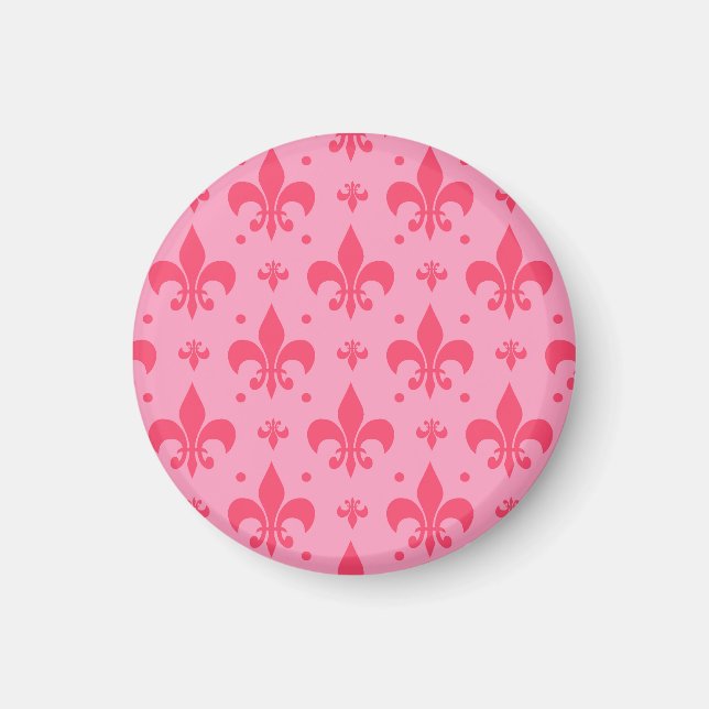 Pink Fleur-de-lis Pattern Design  Magnet (Front)