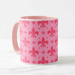Pink Fleur-de-lis Pattern Design Mug