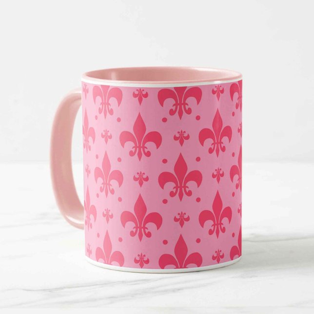 Pink Fleur-de-lis Pattern Design  Mug (Creator Uploaded)