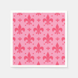 Pink Fleur-de-lis Pattern Design  Napkin