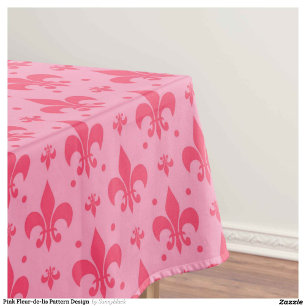 Pink Fleur-de-lis Pattern Design Tablecloth