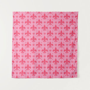 Pink Fleur-de-lis Pattern Design  Tapestry