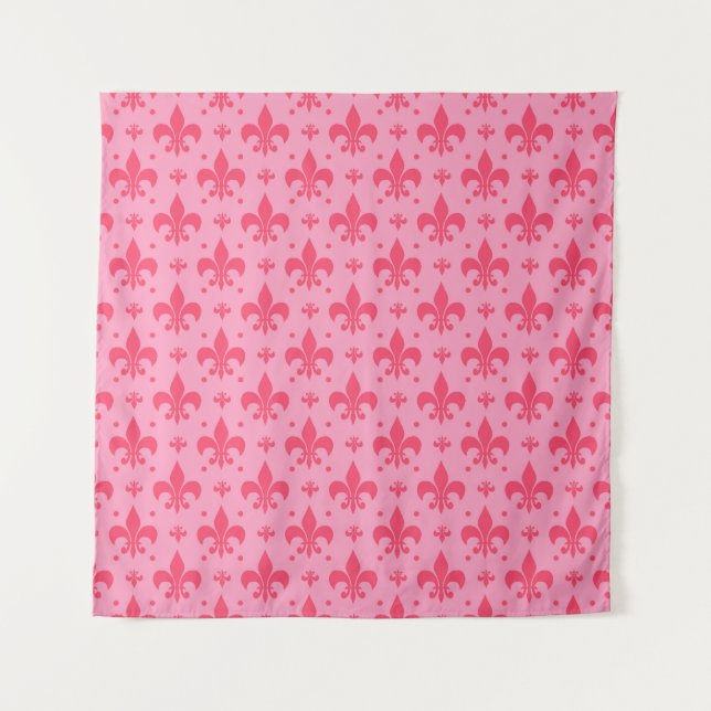 Pink Fleur-de-lis Pattern Design  Tapestry (Front)