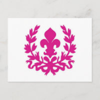 Pink Fleur de Lis...postcard