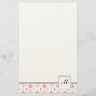 Pink Fleur de Lis Stationery