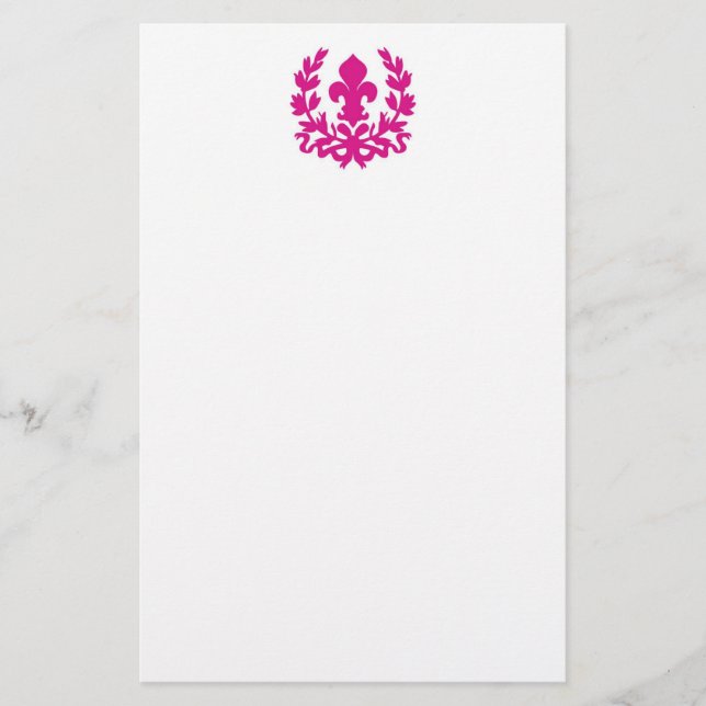 Pink Fleur de Lis...stationery Stationery (Front)