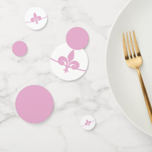 Pink Fleur de Lis Wedding Shower Table Confetti