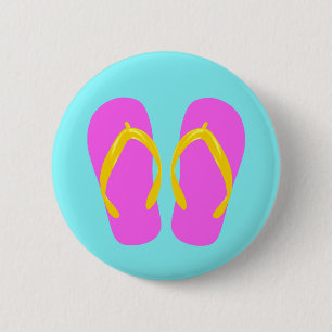 Pink Flip-Flop 6 Cm Round Badge