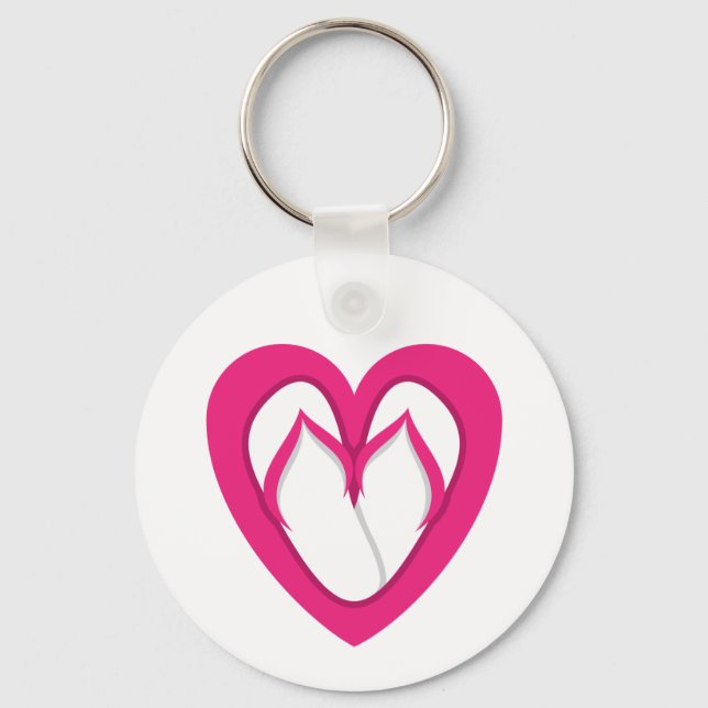 pink flip flop design 2 key ring (Front)