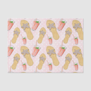 Pink Flip Flop Tropical Bling Tissue Paper
