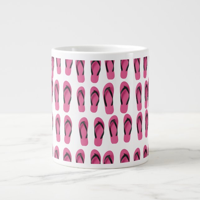 Pink Flip Flops   Large Coffee Mug (Front)