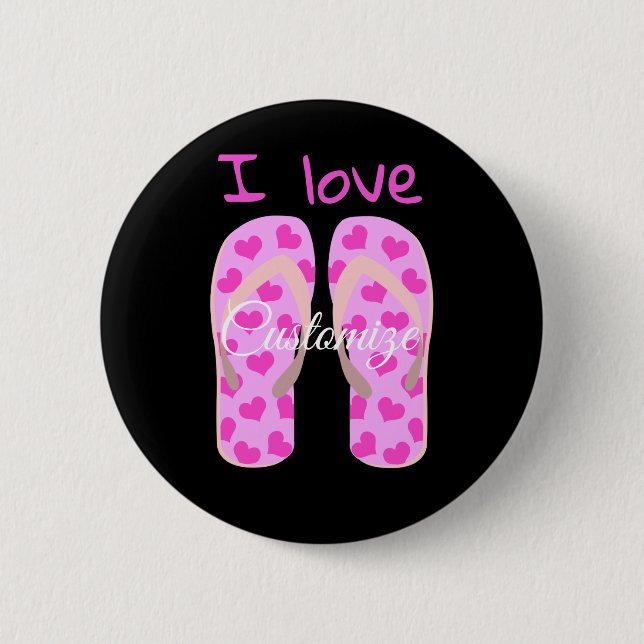 Pink Flip-Flops Thunder_Cove 6 Cm Round Badge (Front)