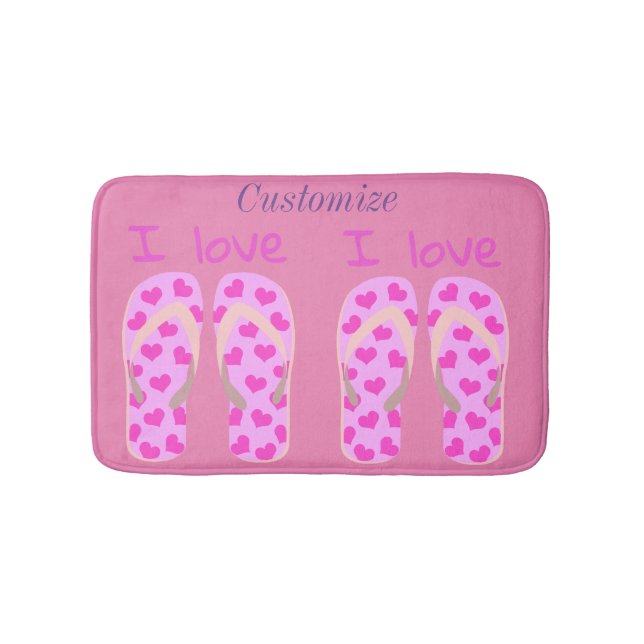 Pink Flip-Flops Thunder_Cove Bath Mat (Front)