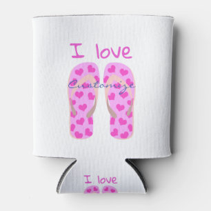 Pink Flip-Flops Thunder_Cove Can Cooler