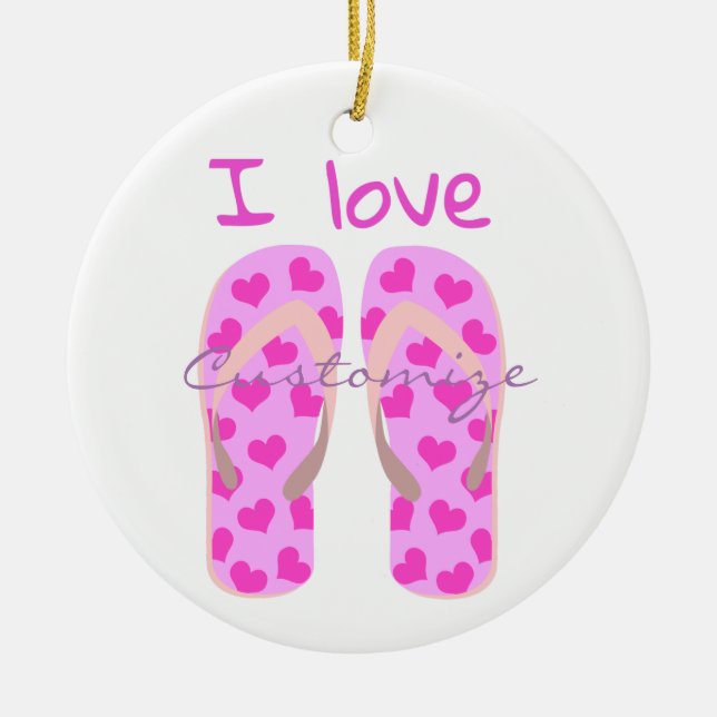 Pink Flip-Flops Thunder_Cove Ceramic Tree Decoration (Front)
