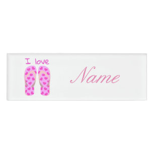 Pink Flip-Flops Thunder_Cove Name Tag