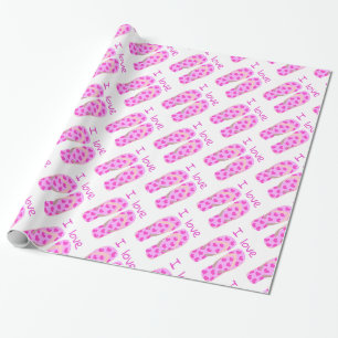 Pink Flip-Flops Thunder_Cove Wrapping Paper