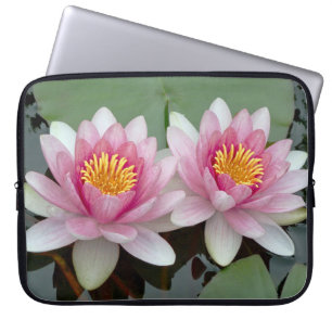 Pink Floating Waterlily Lotus Laptop Sleeve