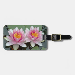 Pink Floating Waterlily Lotus Luggage Tag