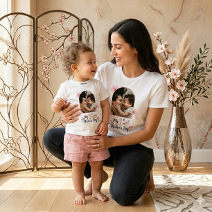 Pink Floral 1st Mother's Day Custom Keepsake Baby T-Shirt