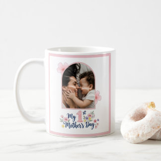  Pink Floral 1st Mother's Day Custom Keepsake Coffee Mug