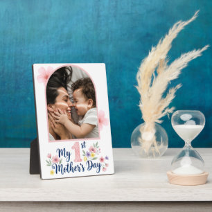 Pink Floral 1st Mother's Day Custom keepsake Plaque