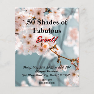 Pink Floral 50 Shades of Fabulous  Flyer