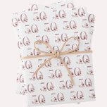 Pink Floral 50th Birthday Wrapping Paper Sheet<br><div class="desc">Pink floral 50th birthday wrapping paper sheets. Pretty,  feminine design.</div>