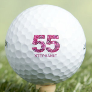 Pink Floral 55th Gift for Mum – Elegant Style Golf Balls