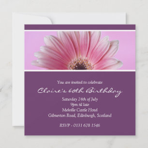 Pink Floral 60th Birthday Party Invitation