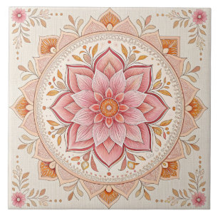 Pink Floral 6" Square Tile To Brighten Any Space