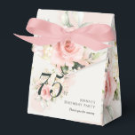 Pink Floral 75th Birthday Party Favour Box<br><div class="desc">Pink Rose Floral Bunch Any Age Birthday Party favour boxes. Rustic floral greenery and pink rose foliage. The template that can be easily edited and the text replaced with your own details by clicking the "Personalise" button. For further customisation, please click the "Customise Further" link and use our design tool...</div>