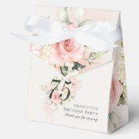 Pink Floral 75th Birthday Party Modern