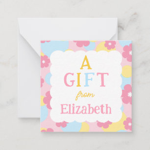 Pink Floral A Gift From Girls Enclosure Card