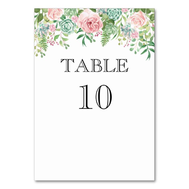 Pink Floral Abstract Amazing Wedding   Table Number (Front)