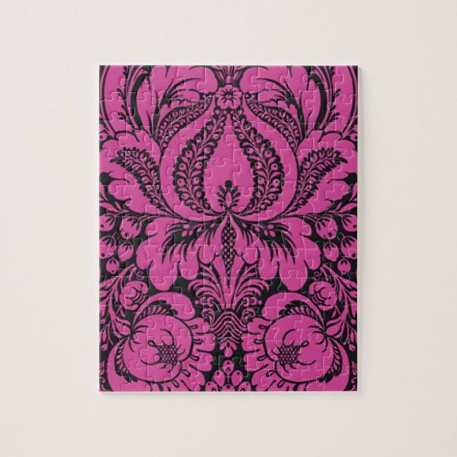Pink Floral Abstract Art Jigsaw Puzzle (Vertical)