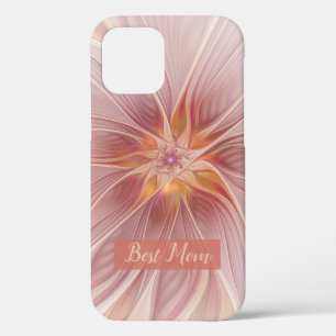 Pink Floral Abstract Fractal Art Flower Best Mum iPhone 12 Case