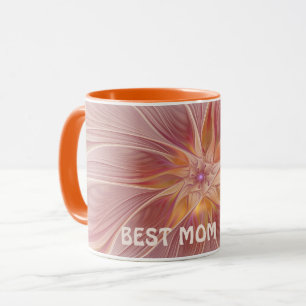 Pink Floral Abstract Fractal Art Flower Best Mum Mug