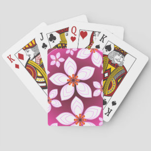 Pink Floral Abstract Pattern   Aesthetic Flower Ar Playing Cards