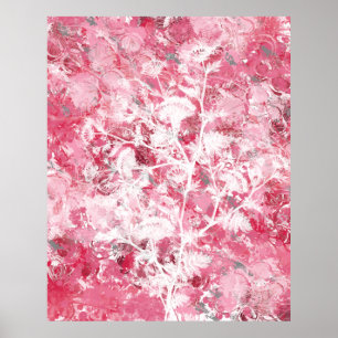 Pink Floral Abstract Poster