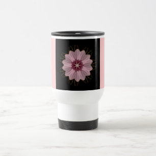 Pink Floral Abstract Travel Mug