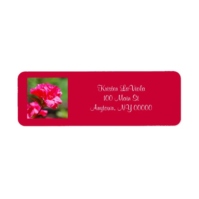 Pink Floral Address Label (Front)