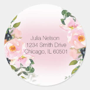 Pink Floral Address Return Labels
