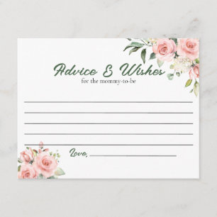 Pink Floral Advice and Wishes Card